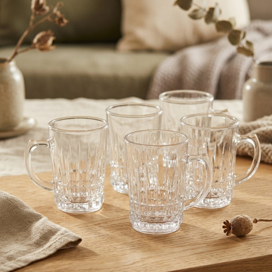 Glass Mug Set - 6 Pcs